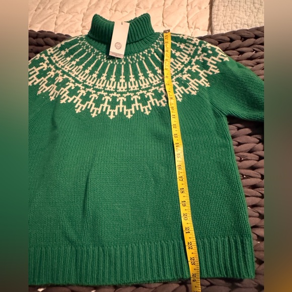 Tory Sport Court Green Mountain Fairisle Lambswool Sweater. Size Small.  NWT - Picture 6 of 10